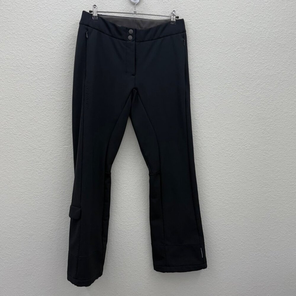 Salomon Black Softshell Adjustable Waist Winter Ski Snow Pants Womens size 12